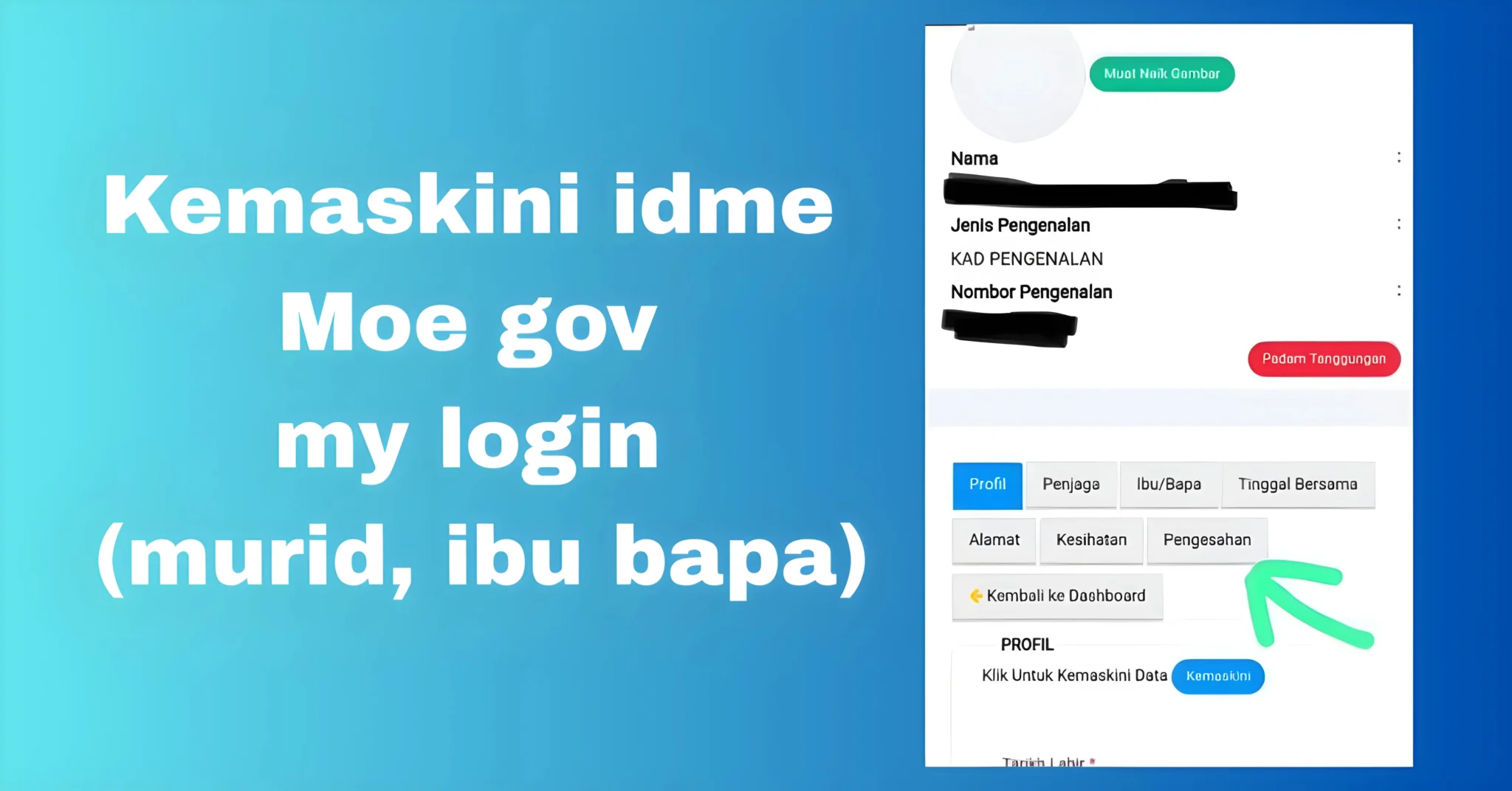 Kemaskini idme Moe gov my login (murid, ibu bapa)